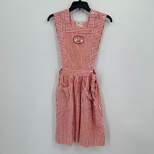 Vtg Shane Uniform Co Candy Striper Dress 12 Red Tucson Medical Center Sanforized